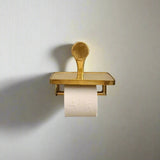 unlacquered brass bathroom paper toilet and phone holder