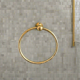 unlacquered brass bathroom towel holder