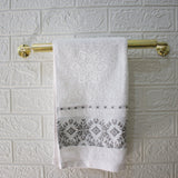 unlacquered brass bathroom towel holder