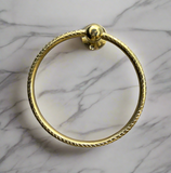 unlacquered brass bathroom towel holder