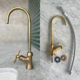 unlacquered brass cold water faucet