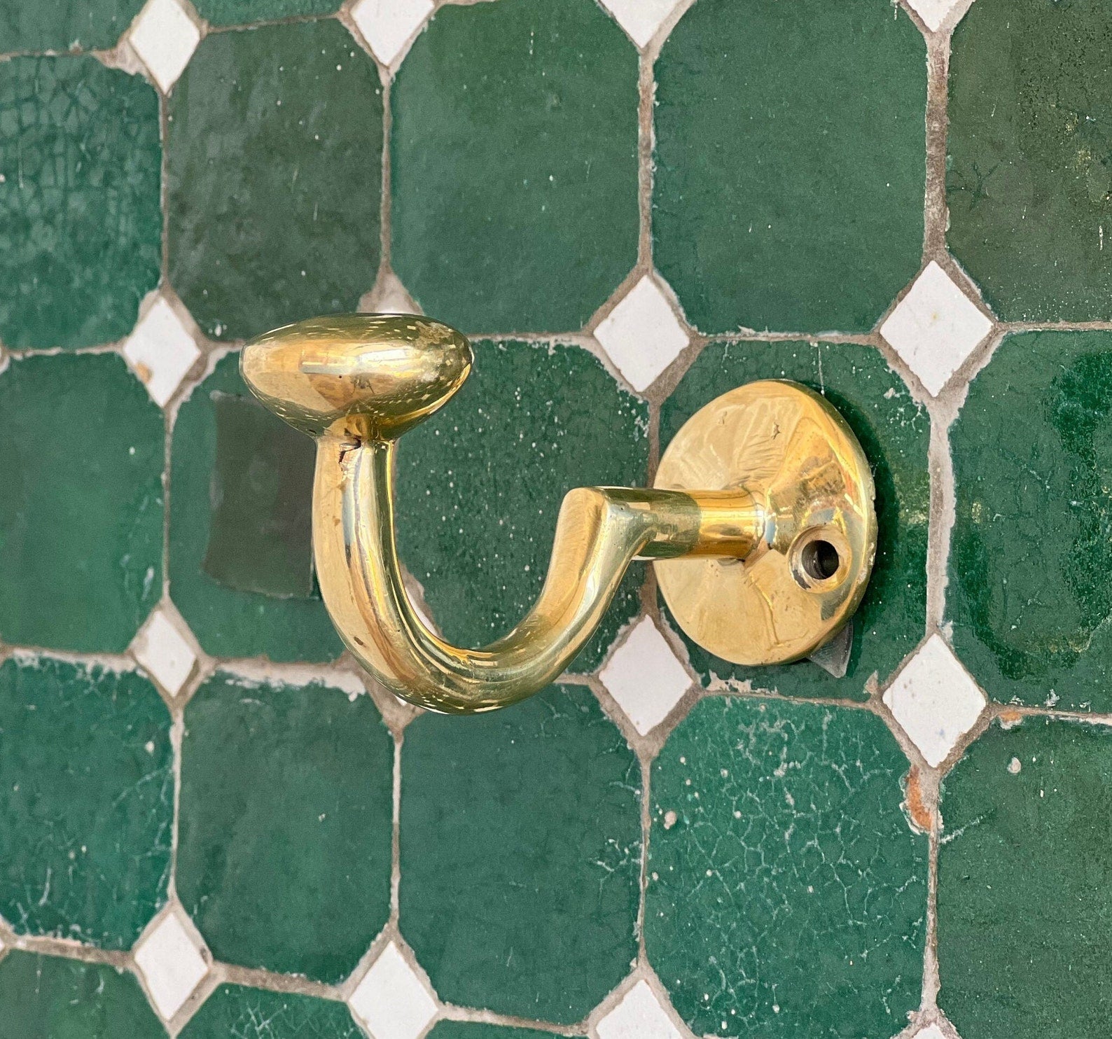 unlacquered brass entry home hooks