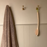 unlacquered brass hooks towel holder