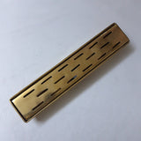 unlacquered brass linear floor drain