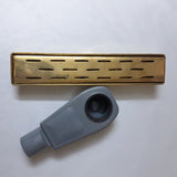 unlacquered brass linear floor drain