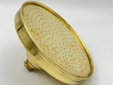 unlacquered brass showerhead 8 inches