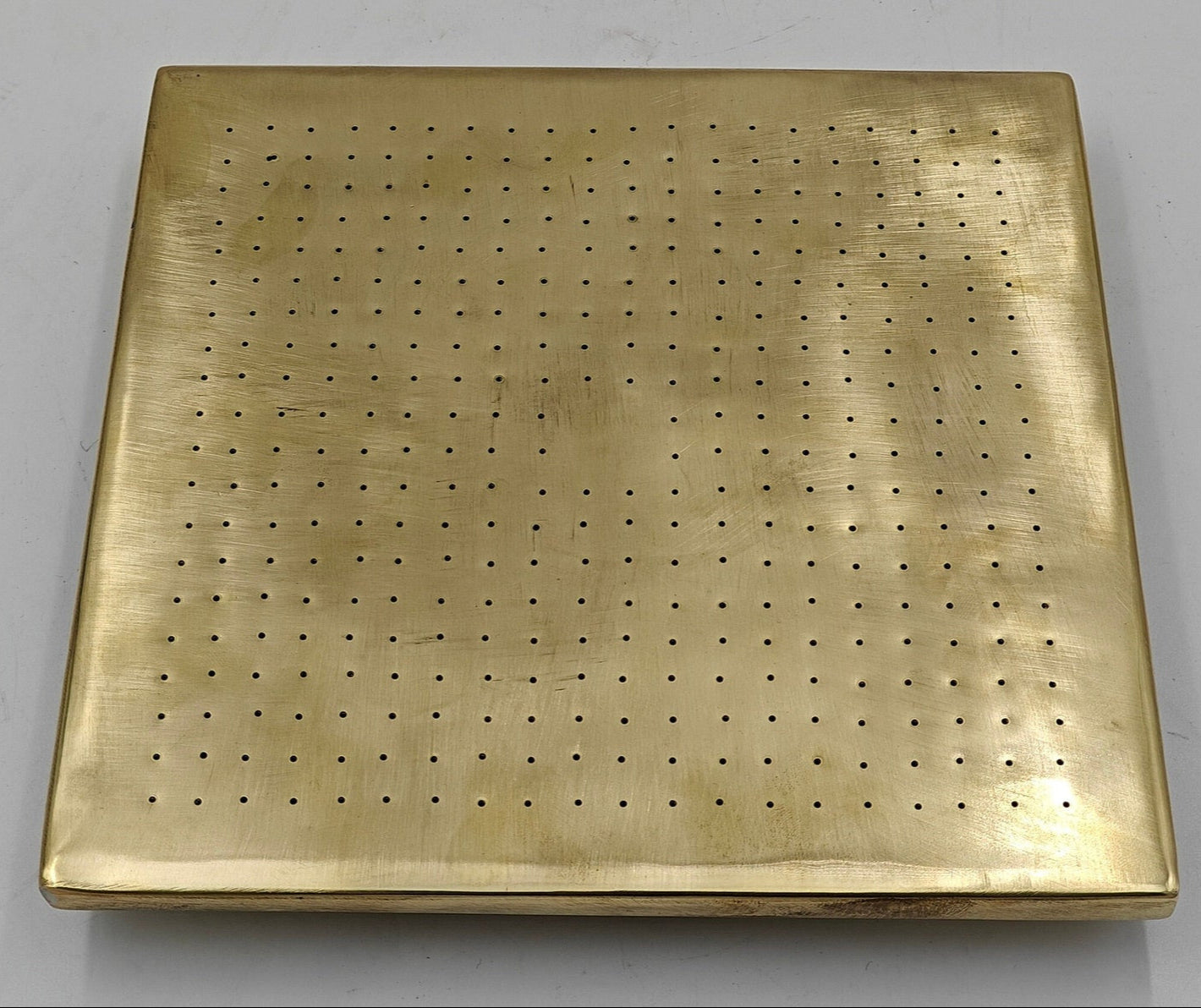 unlacquered brass square showerhead 8 inches