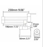 unlacquered brass squared pot filler spec sheet