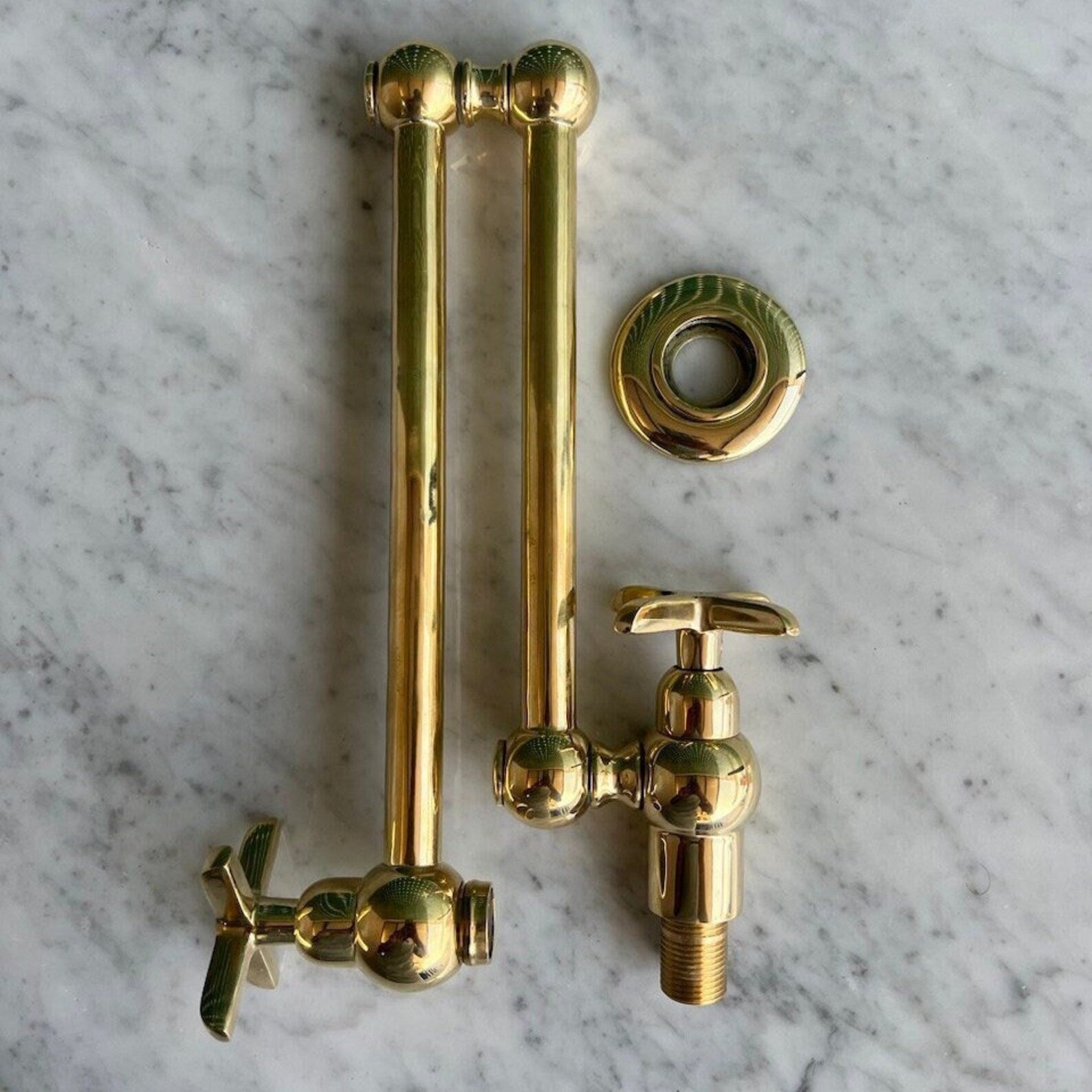unlacquered brass swivel pot filler