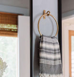 unlacquered brass towel holder