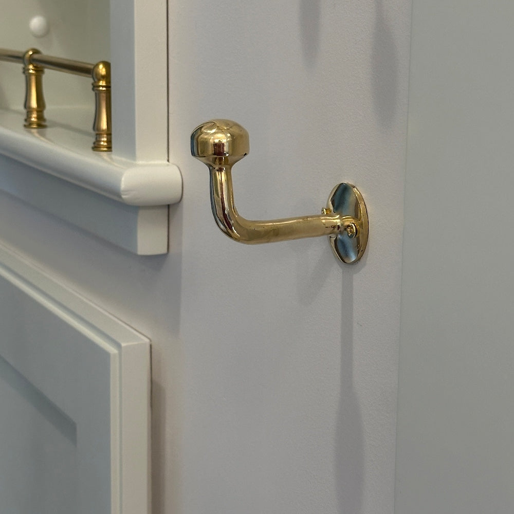 unlacquered brass towel holder hooks