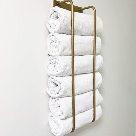 unlacquered brass towel holder vertical rods
