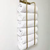 unlacquered brass towel holder vertical rods