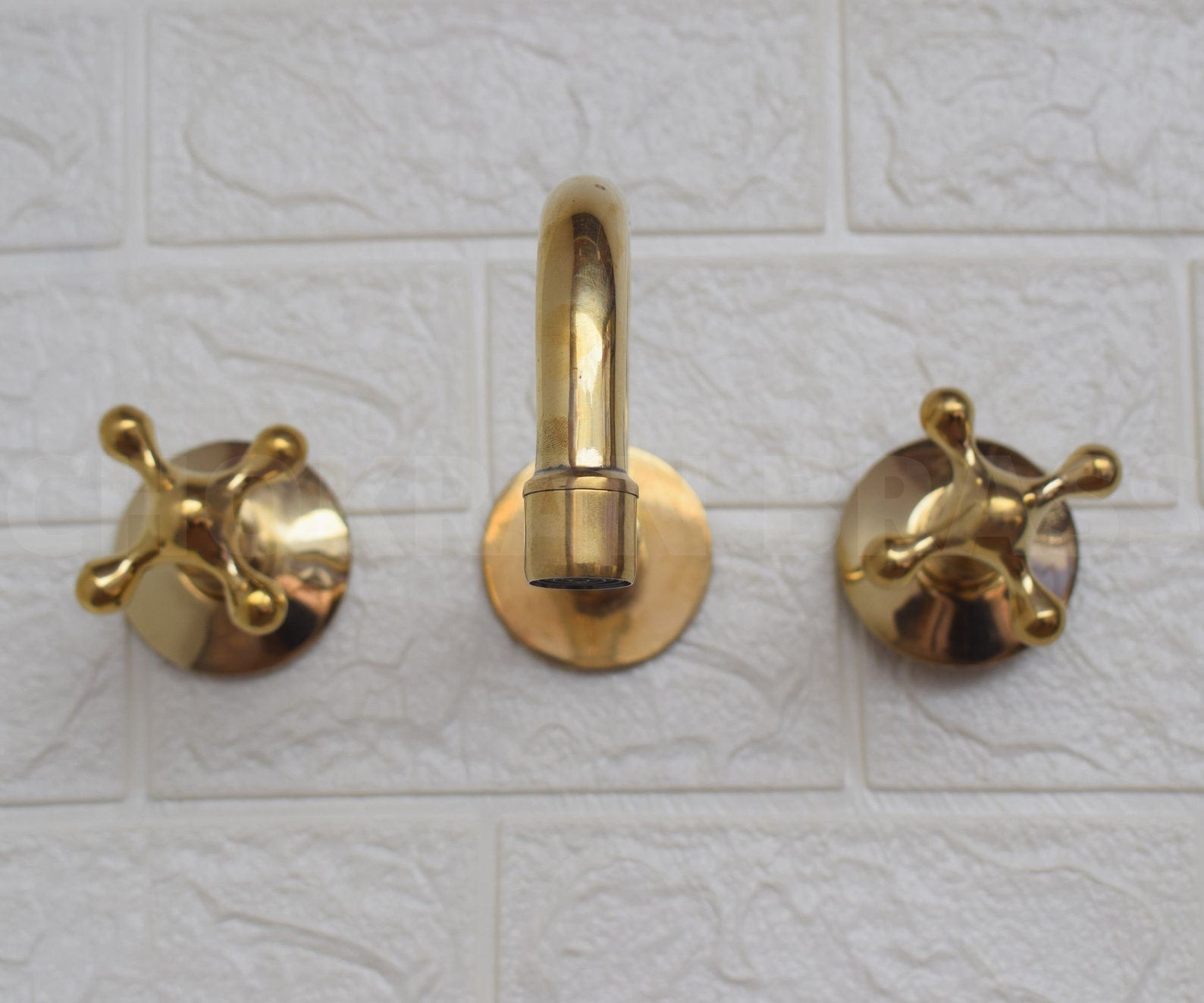 unlacquered brass wall mount faucet