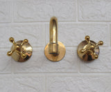 unlacquered brass wall mount faucet