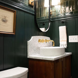 unlacquered brass wall mount faucet with custom reach