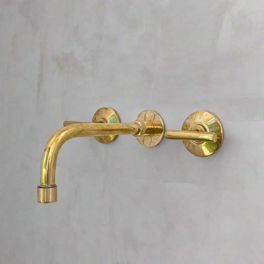 unlacquered brass wall mounted faucet