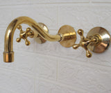 unlacquered brass wall mounted faucet