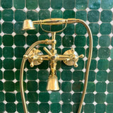 unlacquered brass wall tub faucet