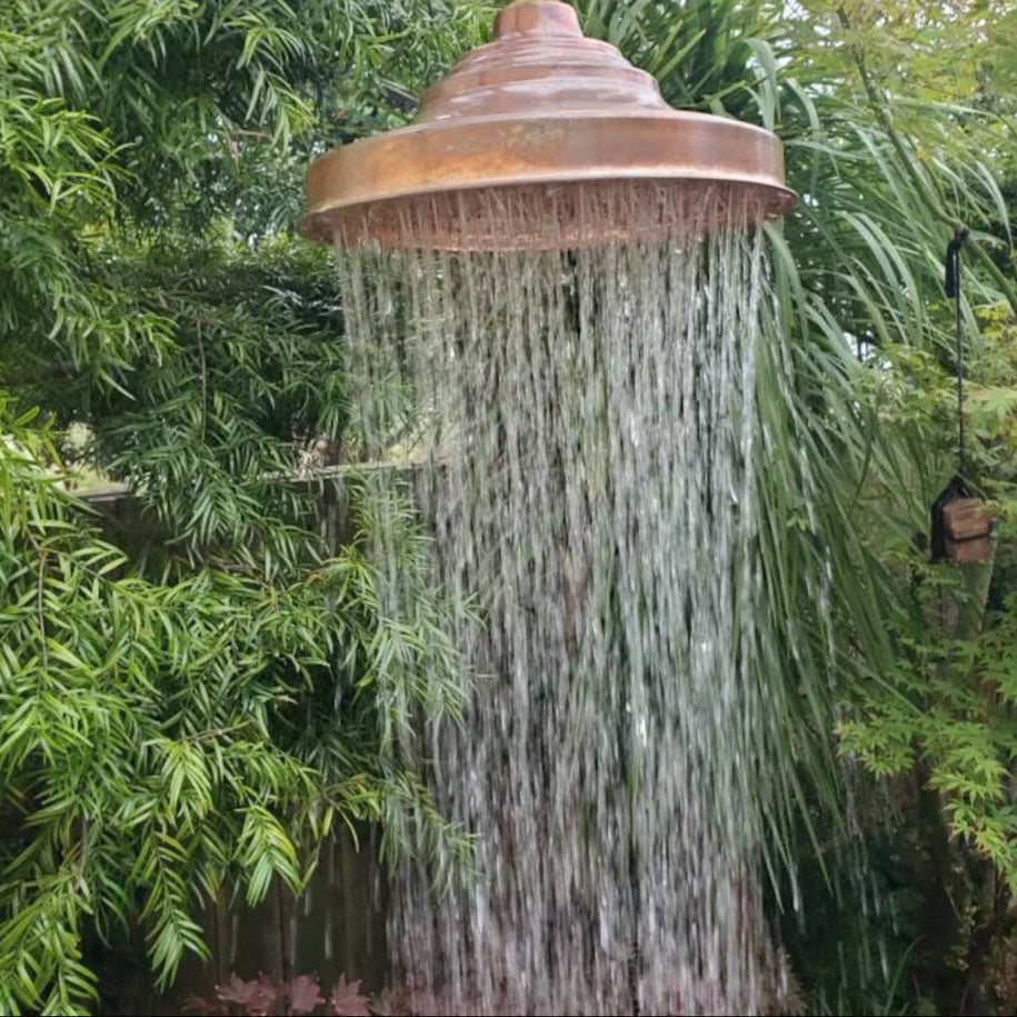 solid copper shower head 8"
