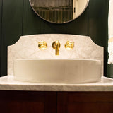 unlacquered solid brass wall mounted faucet with cross handles