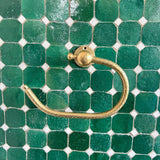 vintage unlacquered brass paper toilet holder