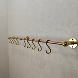 Copper Kitchen Pot Rack With "S" Hooks