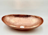 Unlacquered Solid Copper Sink - Oval Vessel Sink in Hammered Solid Copper