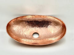 Copper Vessel Sink - Hammered Copper Bathroom Vanity Sink