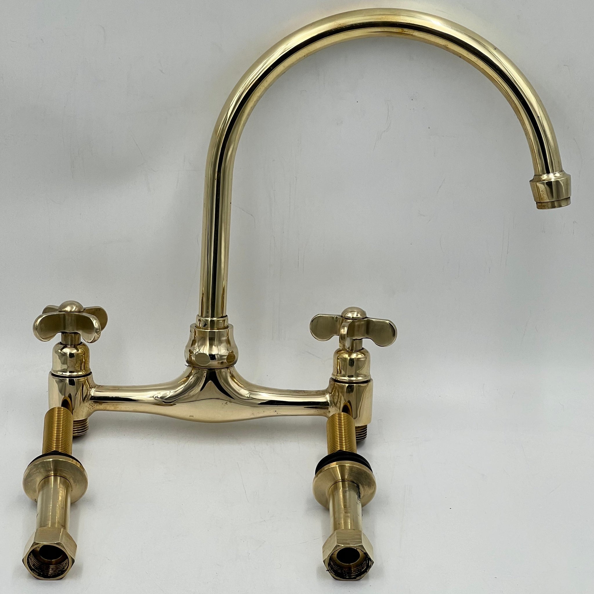 Natural Brass Faucet Kitchen With Special Butterfly Handles