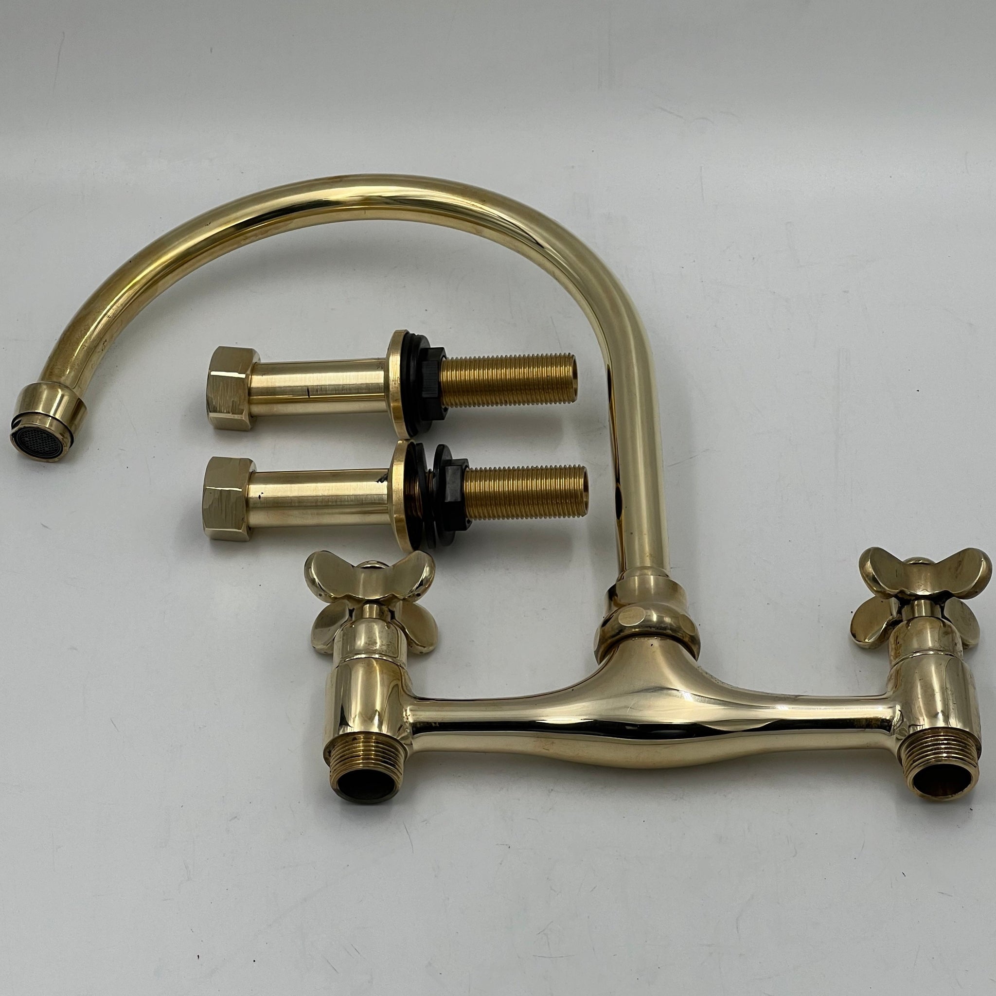 Natural Brass Faucet Kitchen With Special Butterfly Handles