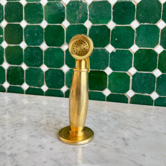 Unlacquered brass kitchen side sprayer