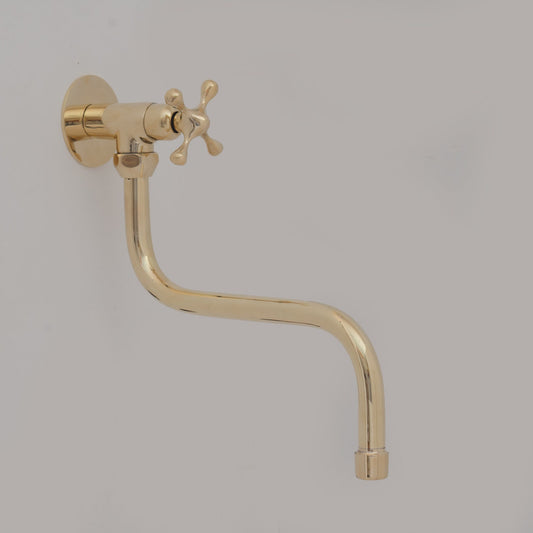 Unlacquered Brass Stove Pot Filler