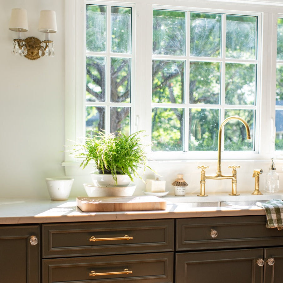 Old Fashioned Kitchen Faucet - Polished Brass