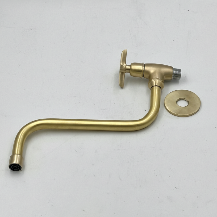 brushed brass pot filler kitchen faucet
