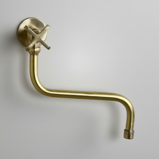 brushed brass pot filler kitchen faucet