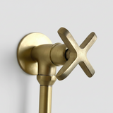 brushed single handle brass pot filler