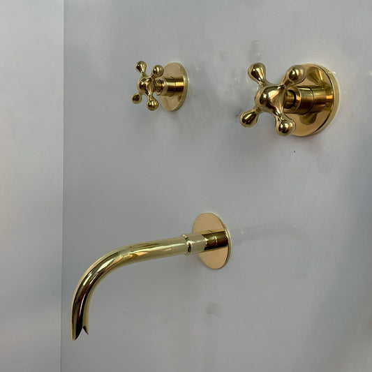 Unlacquered Brass Wall Mount Bathtub faucet