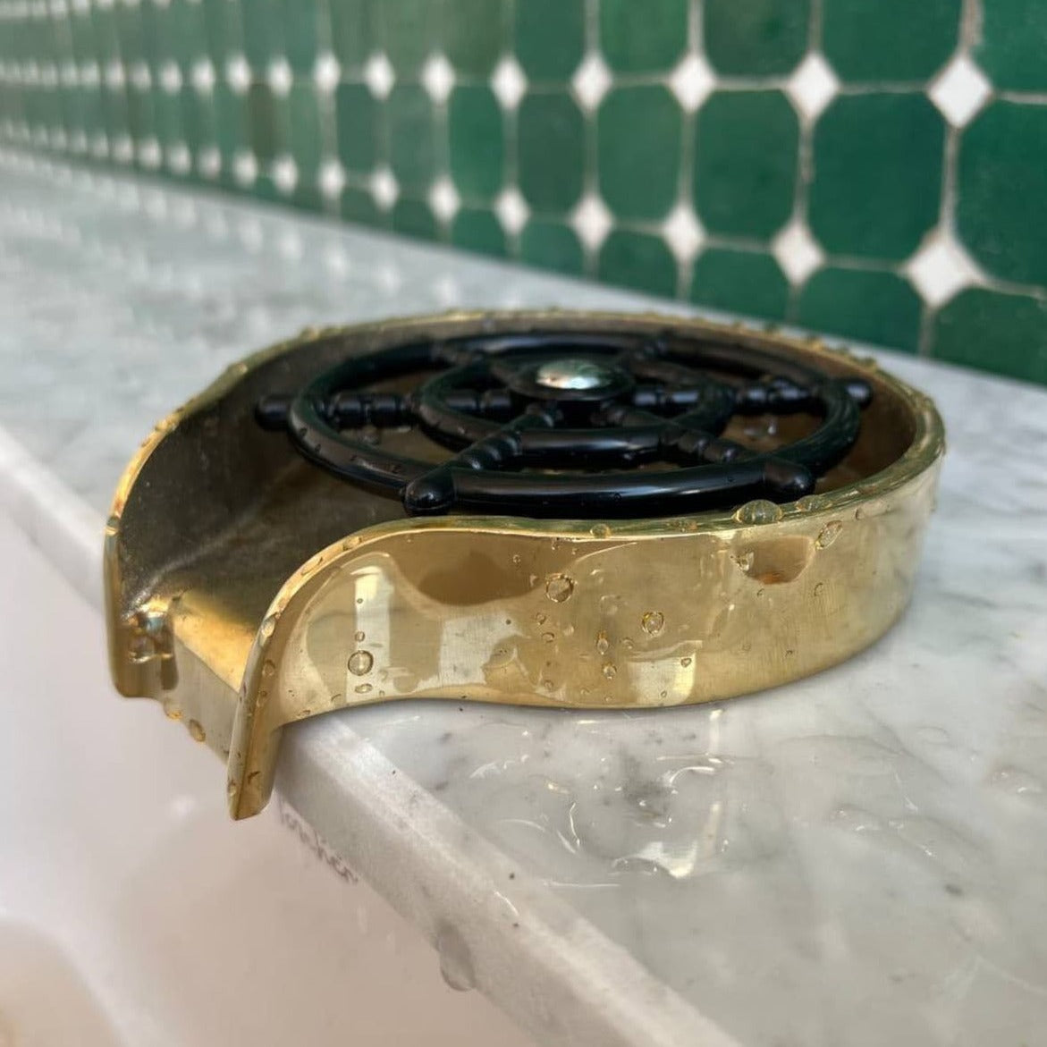 Handmade Glass Sink Rinser with High Pressure | Solid Unlacquered Brass