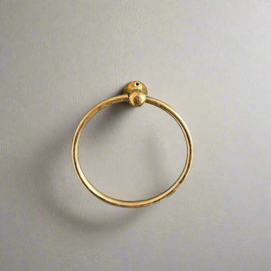 Unlacquered Brass Towel Ring Holder