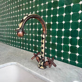 Gooseneck Faucet with Single hole and two handles - Faucet for Bathroom