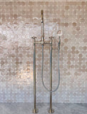 Nickel bathtub Faucet Floor Mount Bathtub Faucet, Tub Filler Faucet with Two Handles And Hand Shower