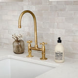 Unlacquerd Brass Sink Faucet With Short Legs