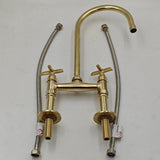 Solid Brass Kitchen Sink Faucet - Vintage Kitchen Faucet In Unlacquered Brass