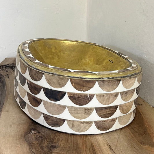 Unlacquered Brass Oval Bowl - Vessel Bathroom Sinks