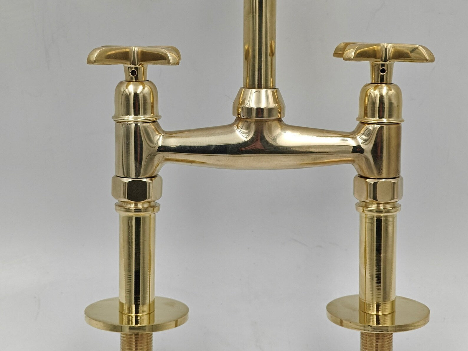 Solid Brass Kitchen Sink Faucet - Vintage Kitchen Faucet In Unlacquered Brass