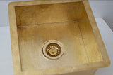 Solid Unlacquered Brass Undermount Hammered Sink, Island Sink, Outdoor Sink