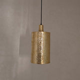 Hammered Brass Cylindric Pendant Light, Moroccan Pendant lights