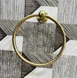 Circle Unlacquered Brass Towel Rack Holder - Solid Brass Towel Rail