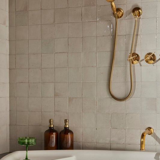 Handcrafted Solid Brass Shower System With HandHeld And Tub Faucet